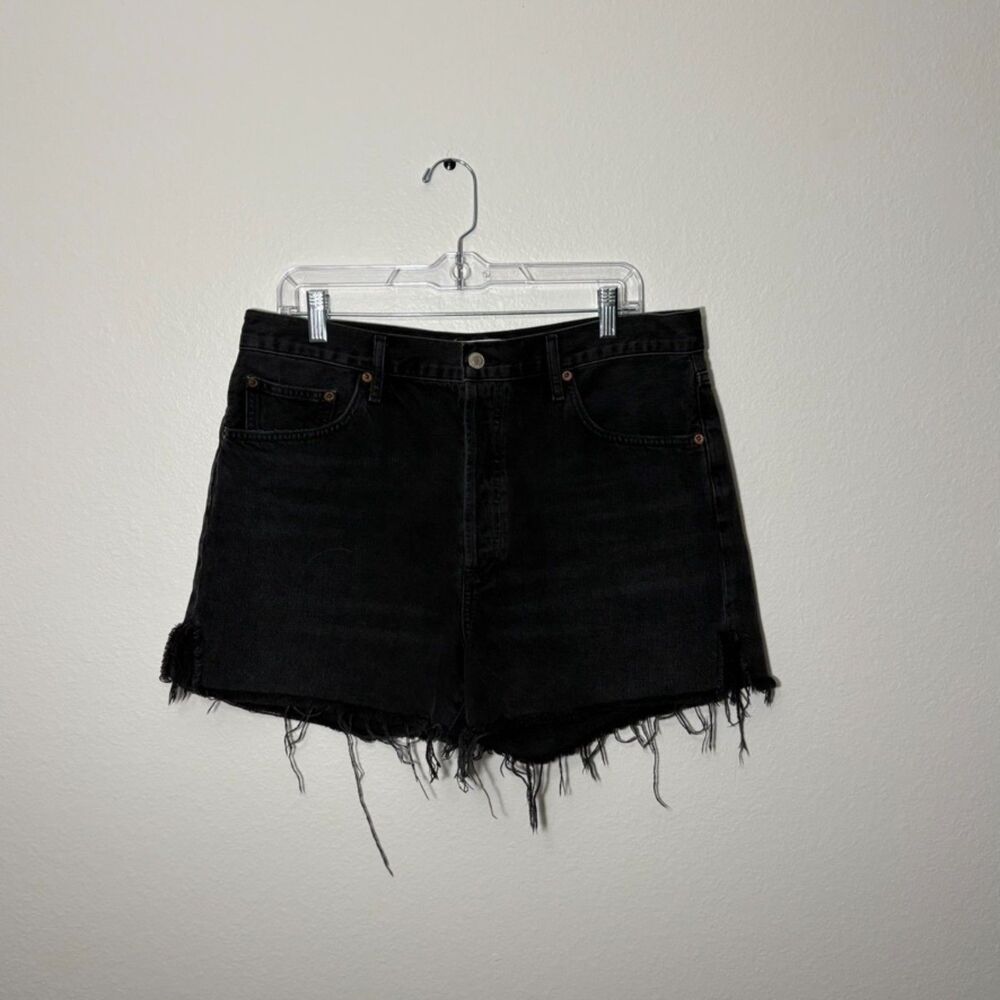 Agolde Dee Shorts Black 32 Distressed Cut Off